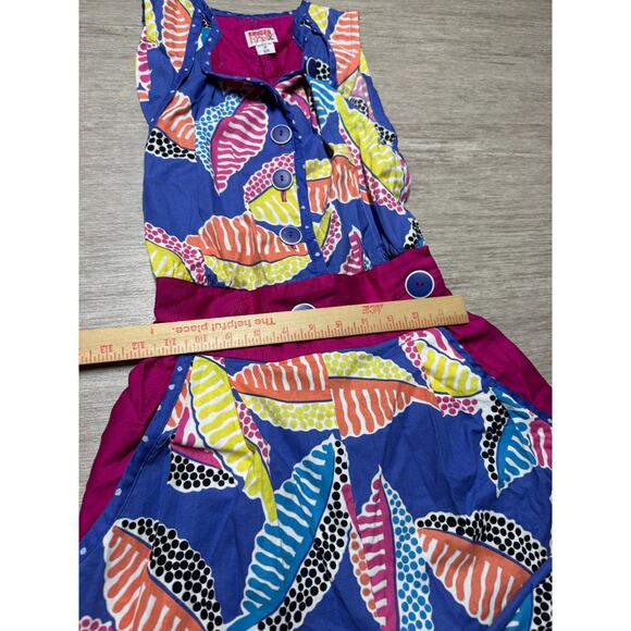 Vintage 80s Jeanne Marc Jumpsuit 4/5 P XS/S Cotton Knit Fall Leaves Pockets - Picture 6 of 10